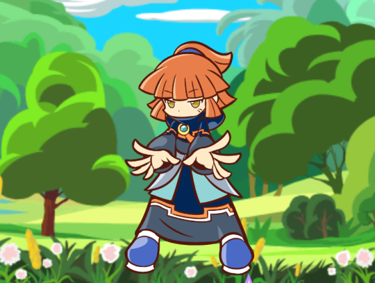 A screenshot of Dark Arle in the game Puyo Puyo!! Quest